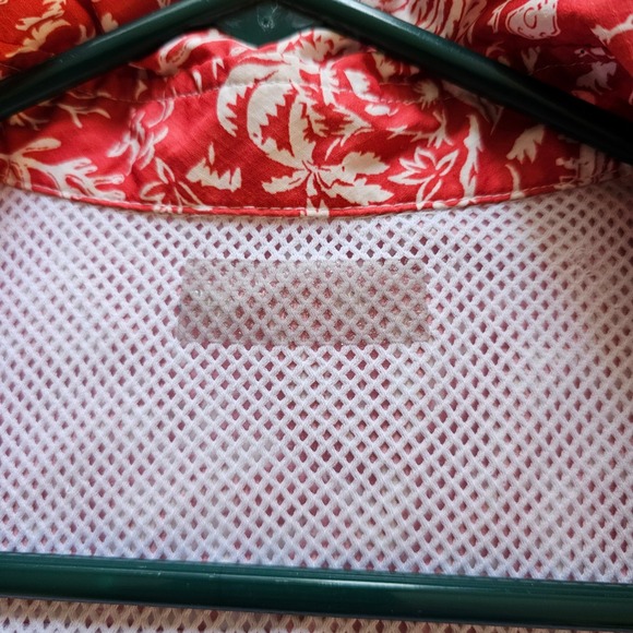 Columbia PFG Omni-Shade Tropical Coral Palm Tree Button Up‎ Shirt Red White M - Picture 12 of 14